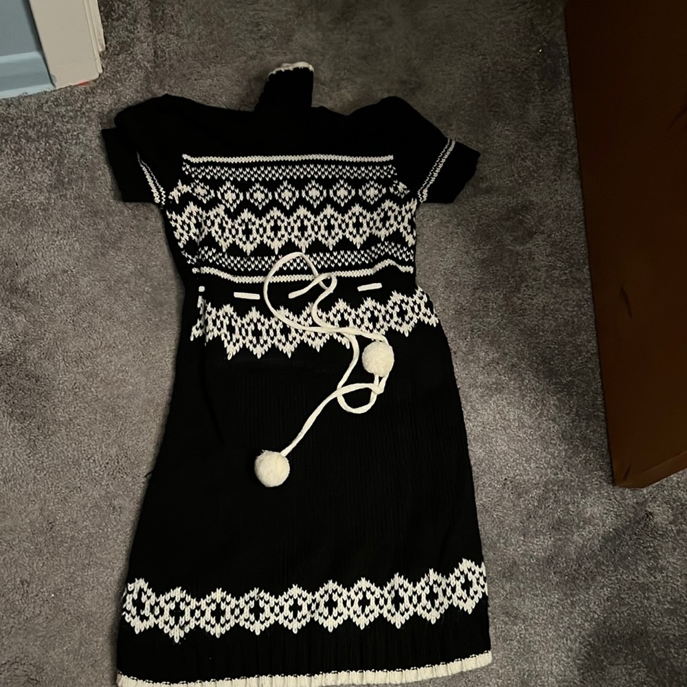 Black and white sweater dress